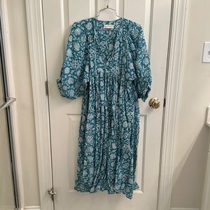 Daughters of India Kyra Midi Dress ocean blue size xs